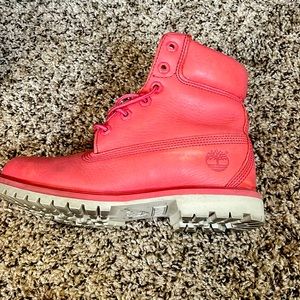 Timberland womens boots salmon colored